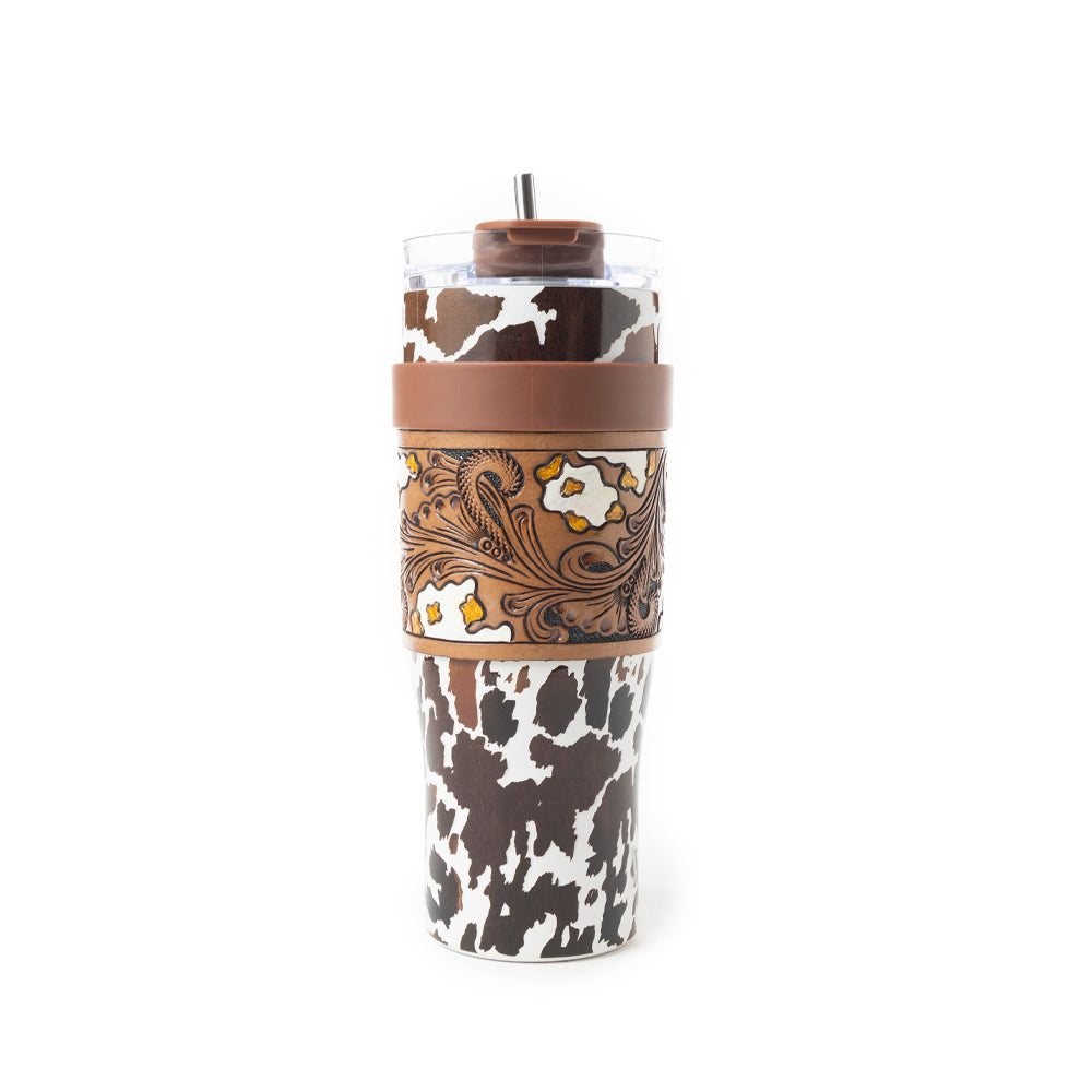 Wide Wyoming Tumbler In Brown and White - Myra USA