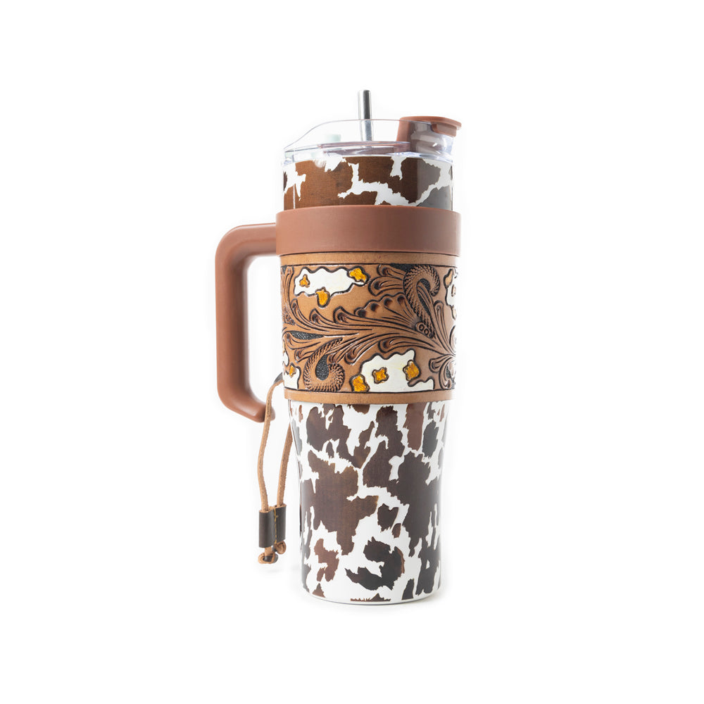 Wide Wyoming Tumbler In Brown and White - Myra USA