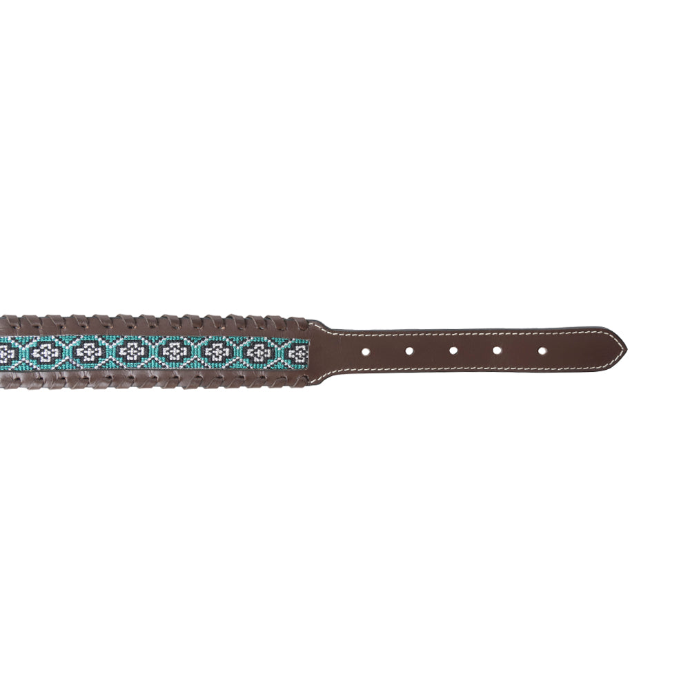 Freedom Trail Dog Collar In Black & Turquoise