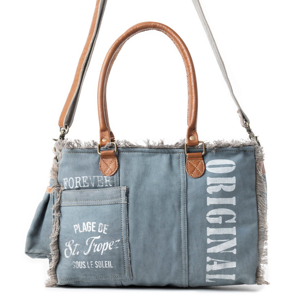 Coastal Steel Upcycled Tote in Denim - Myra USA