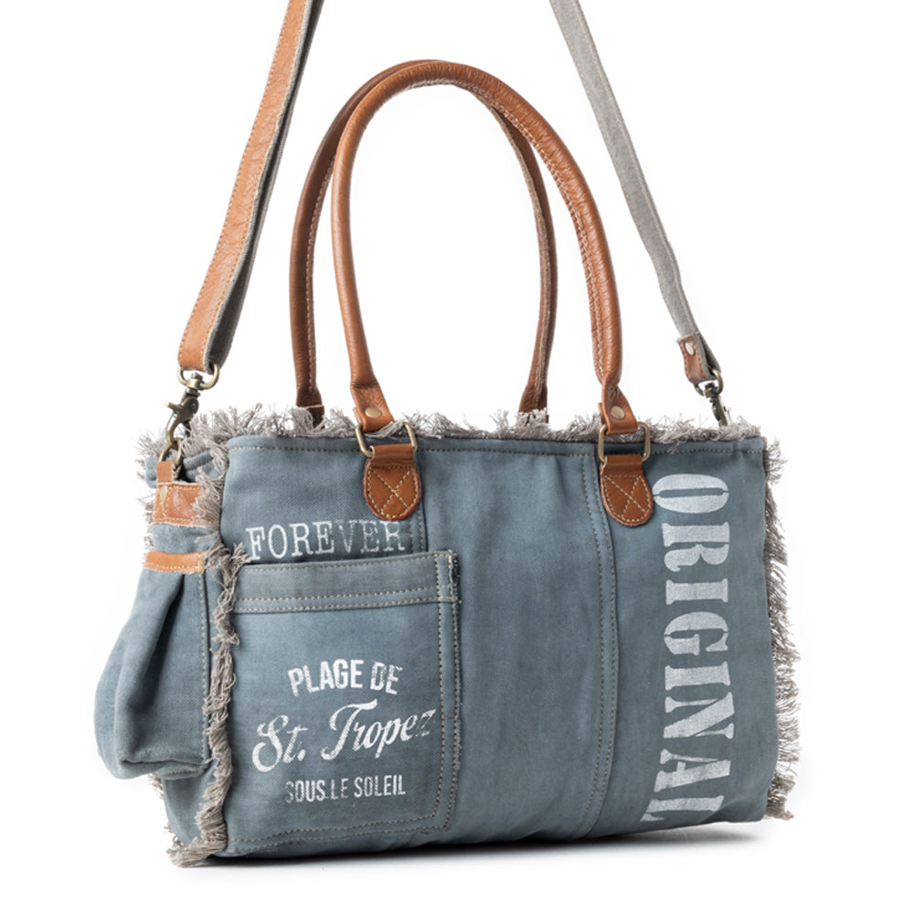 Coastal Steel Upcycled Tote in Denim
