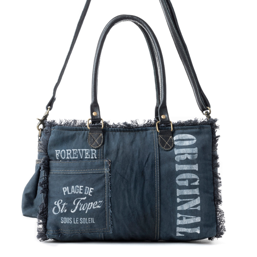 Coastal Steel Upcycled Tote in Blue - Myra USA
