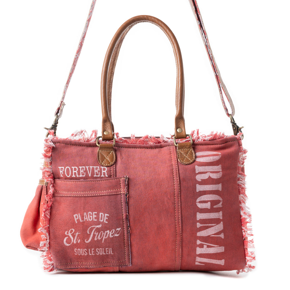 Coastal Steel Upcycled Tote in Red - Myra USA