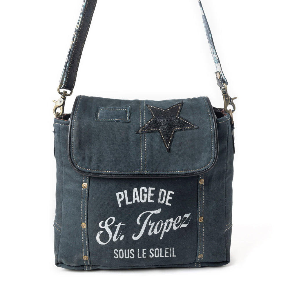 St. Tropez Explorer Shoulder Bag in Indigo - Myra USA