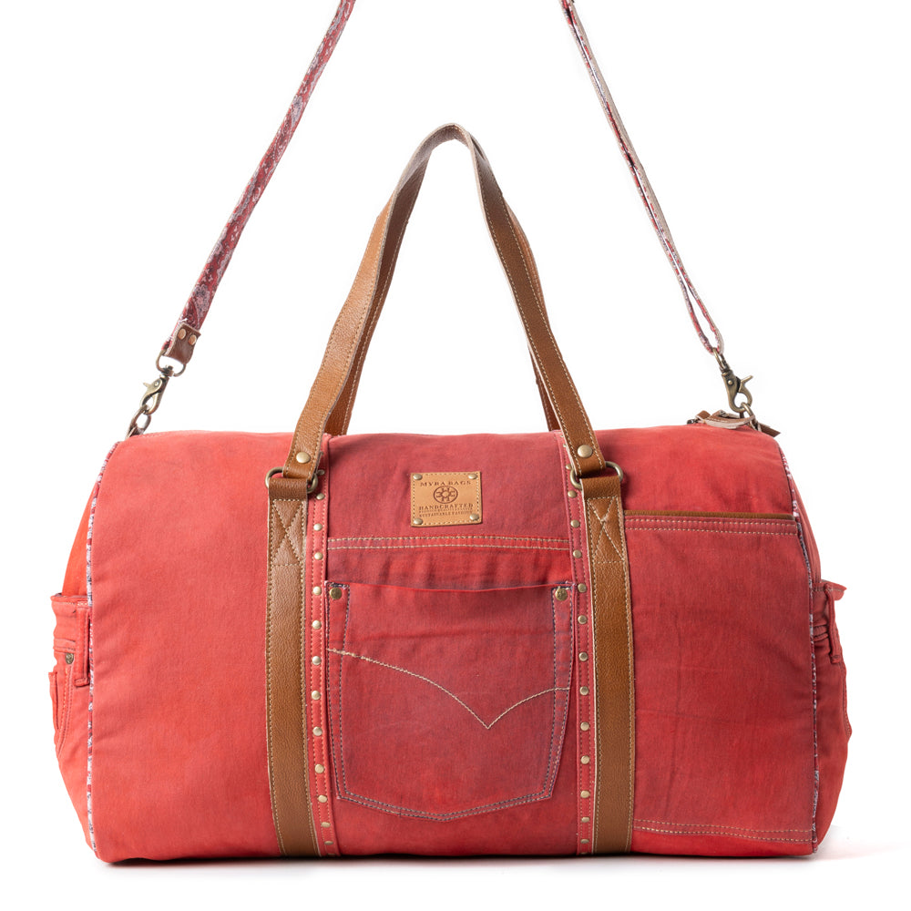 Wildberry Voyager Traveler Bag in Cranberry Smoke - Myra USA