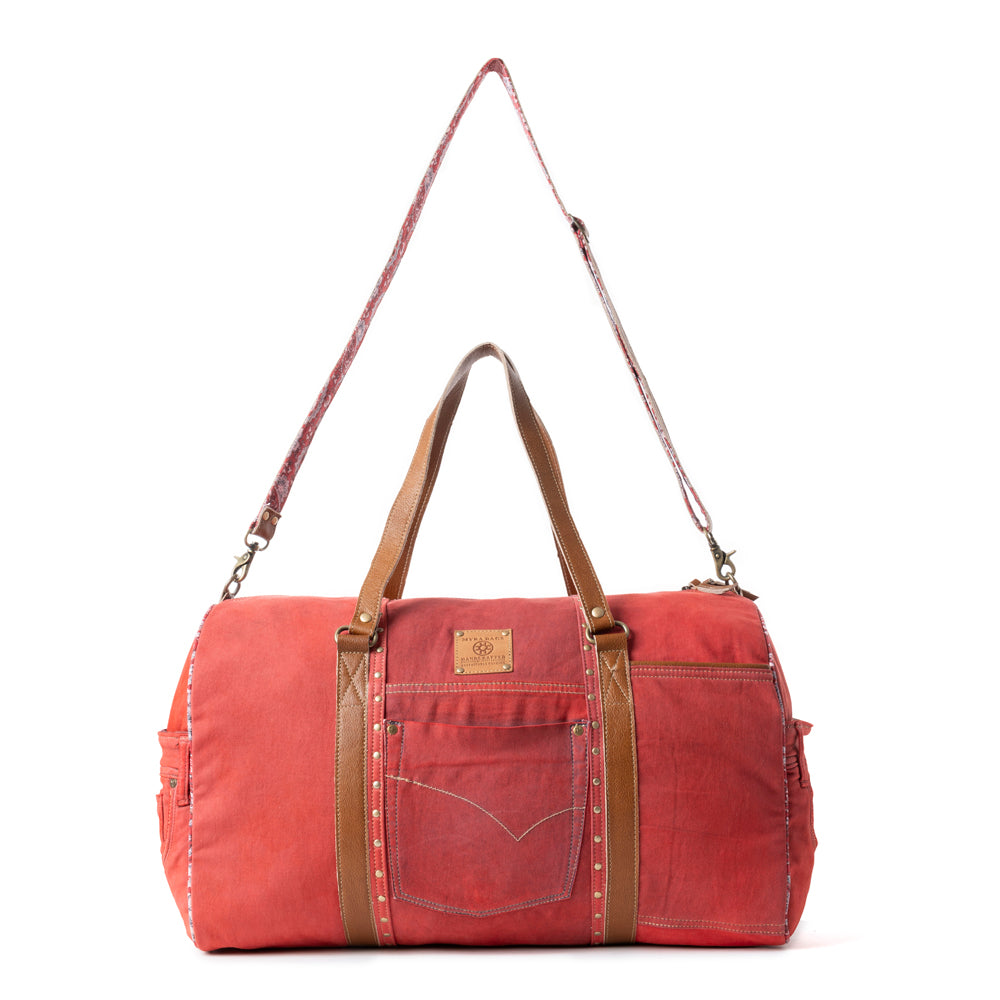 Wildberry Voyager Traveler Bag in Cranberry Smoke - Myra USA