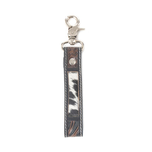 Shadowhorn Hairon Key Fob in Midnight Snow - Myra USA