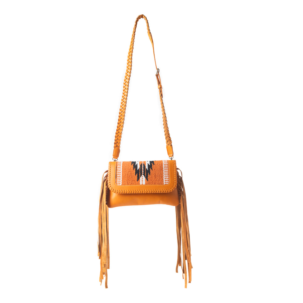 Mesa WingTrail Crossbody Bag in Amber Tan - Myra USA