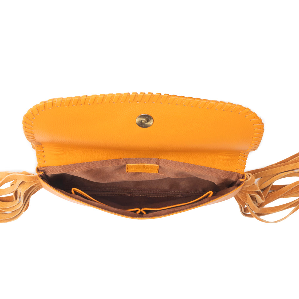 Mesa WingTrail Crossbody Bag in Amber Tan - Myra USA