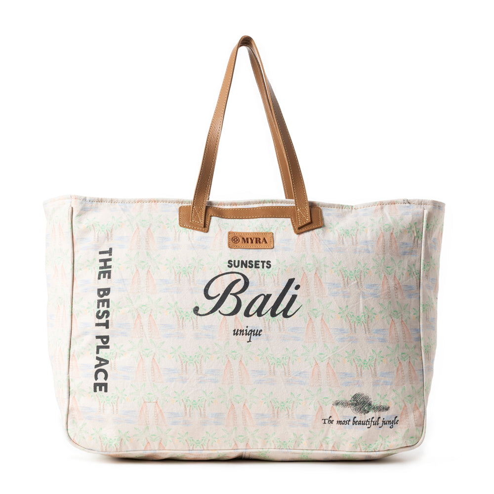 Bali Breeze Weekender Bag in Saddle Off-White - Myra USA