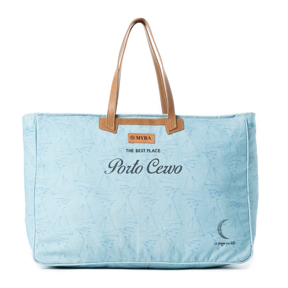 Porto Cervo Weekender Bag in Faded Denim - Myra USA