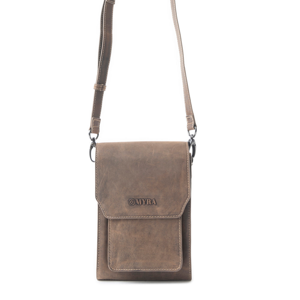Padrina Trail Leather Bag In Dark Brown - Myra USA