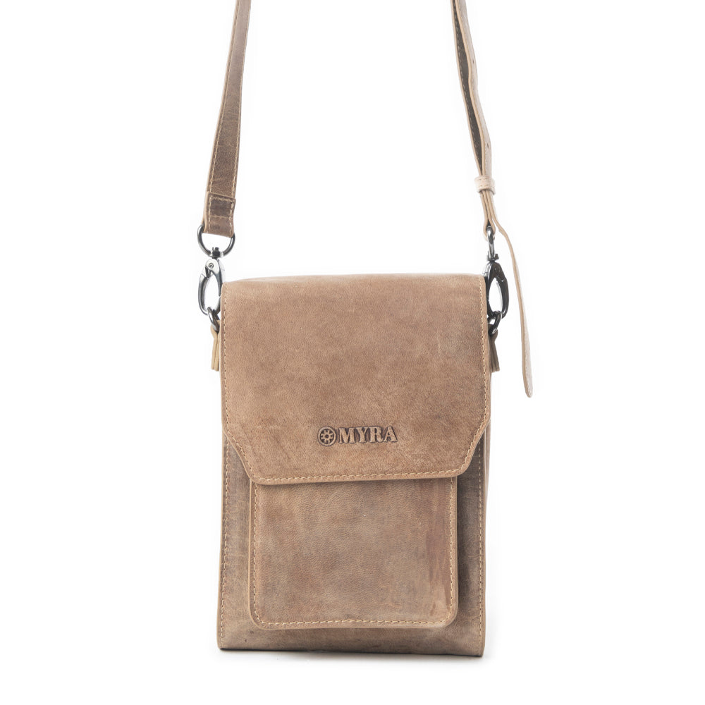 Padrina Trail Leather Bag In Dark Sand - Myra USA