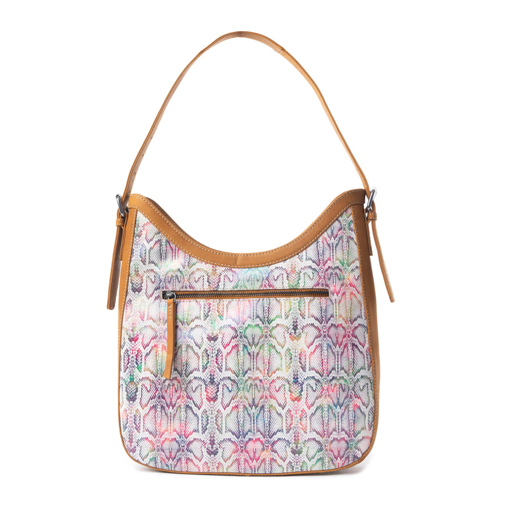 Desert Snow Leopard Leather Bag In Multicolor
