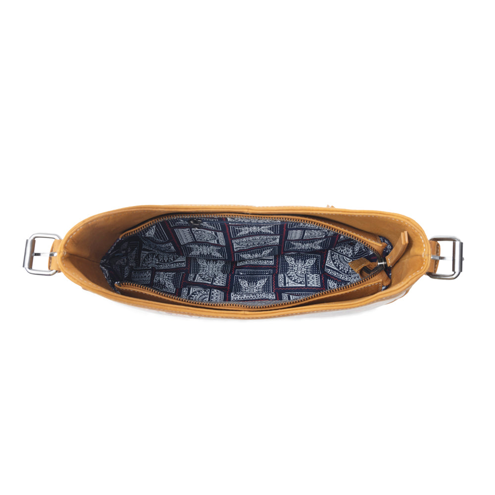 Desert Snow Leopard Leather Bag In Multicolor