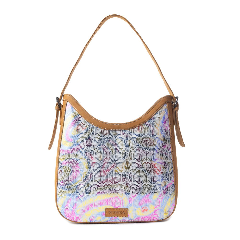 Desert Snow Leopard Leather Bag In White - Myra USA