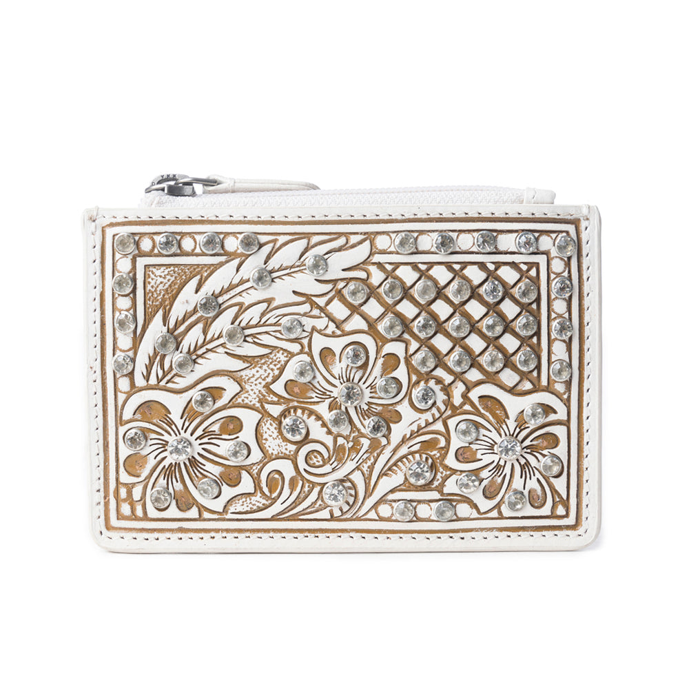 Sparkling Desert Moon Credit Card Holder In Chocolate White - Myra USA