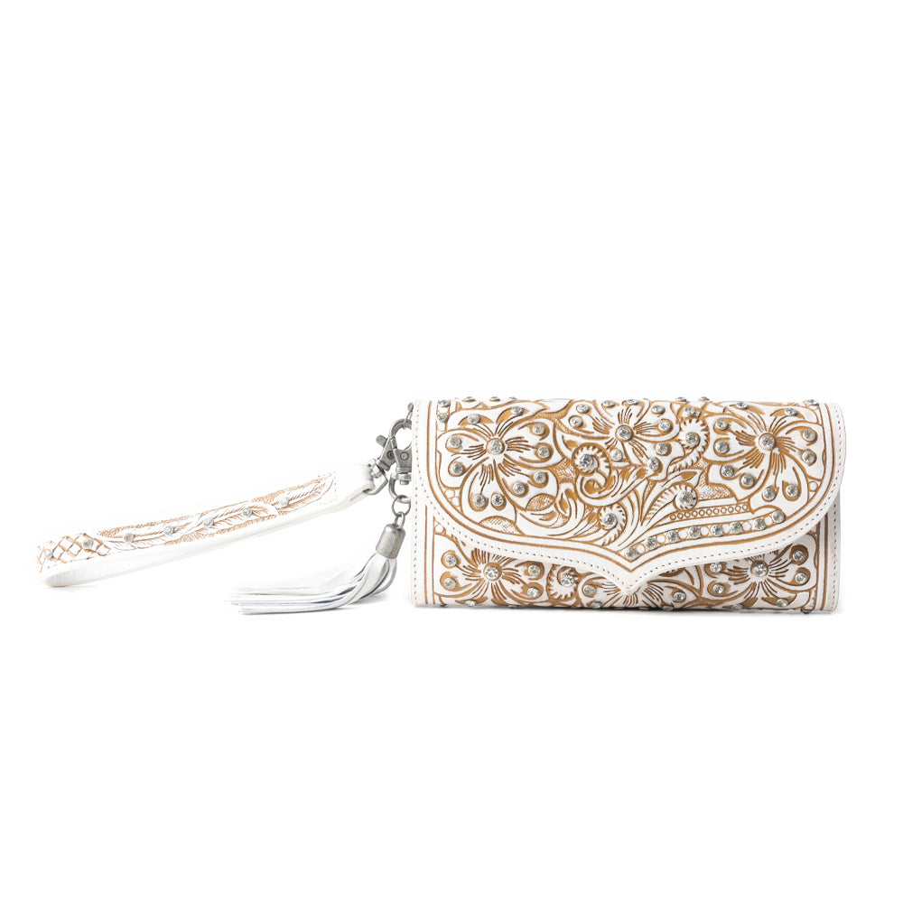 Sparkling Desert Moon Luxe Wallet In Chocolate White - Myra USA