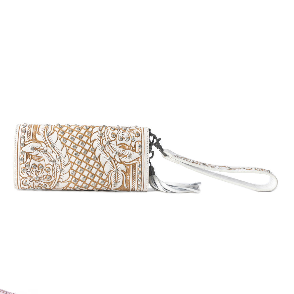 Sparkling Desert Moon Luxe Wallet In Chocolate White