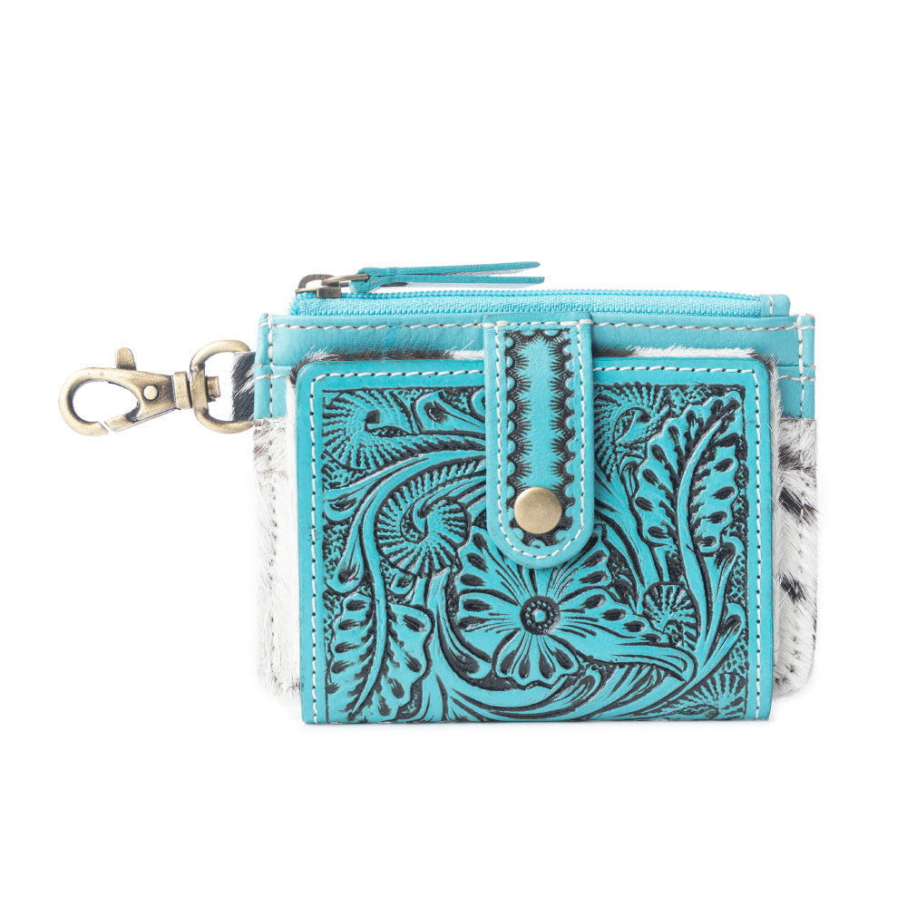 Wildflowers of the Prairie Credit Card Holder In Turquoise - Myra USA