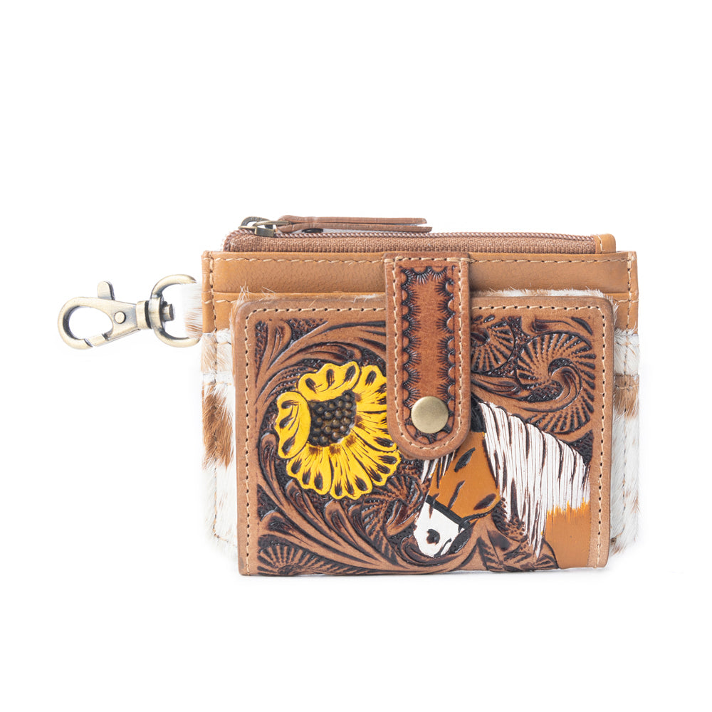 Wildflowers of the Prairie Credit Card Holder In Brown - Myra USA