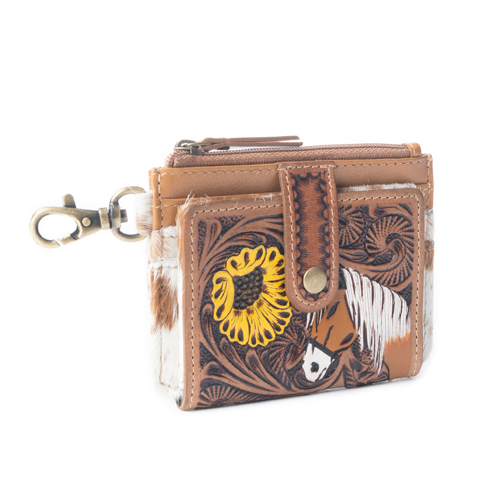 Wildflowers of the Prairie Credit Card Holder In Brown - Myra USA
