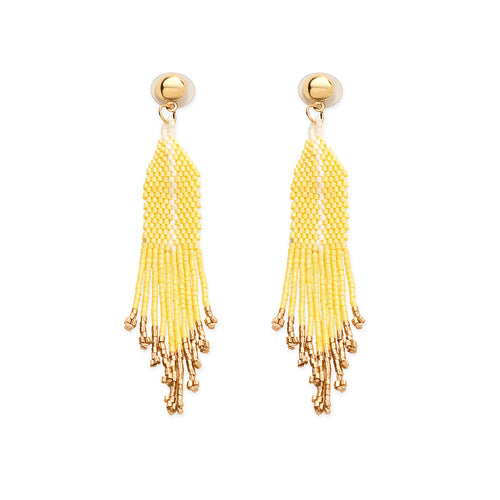 Seaside Dreams Beaded Earrings In Yellow - Myra USA