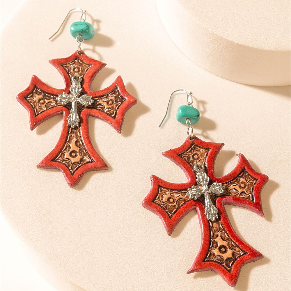 Crimson Cross Earrings - Myra USA