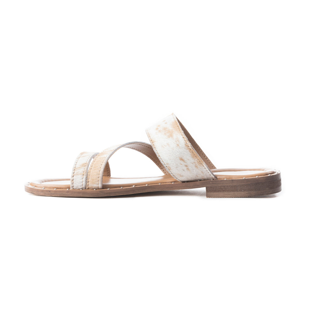 Ranch Ridge Slides In Brown & White - Myra USA