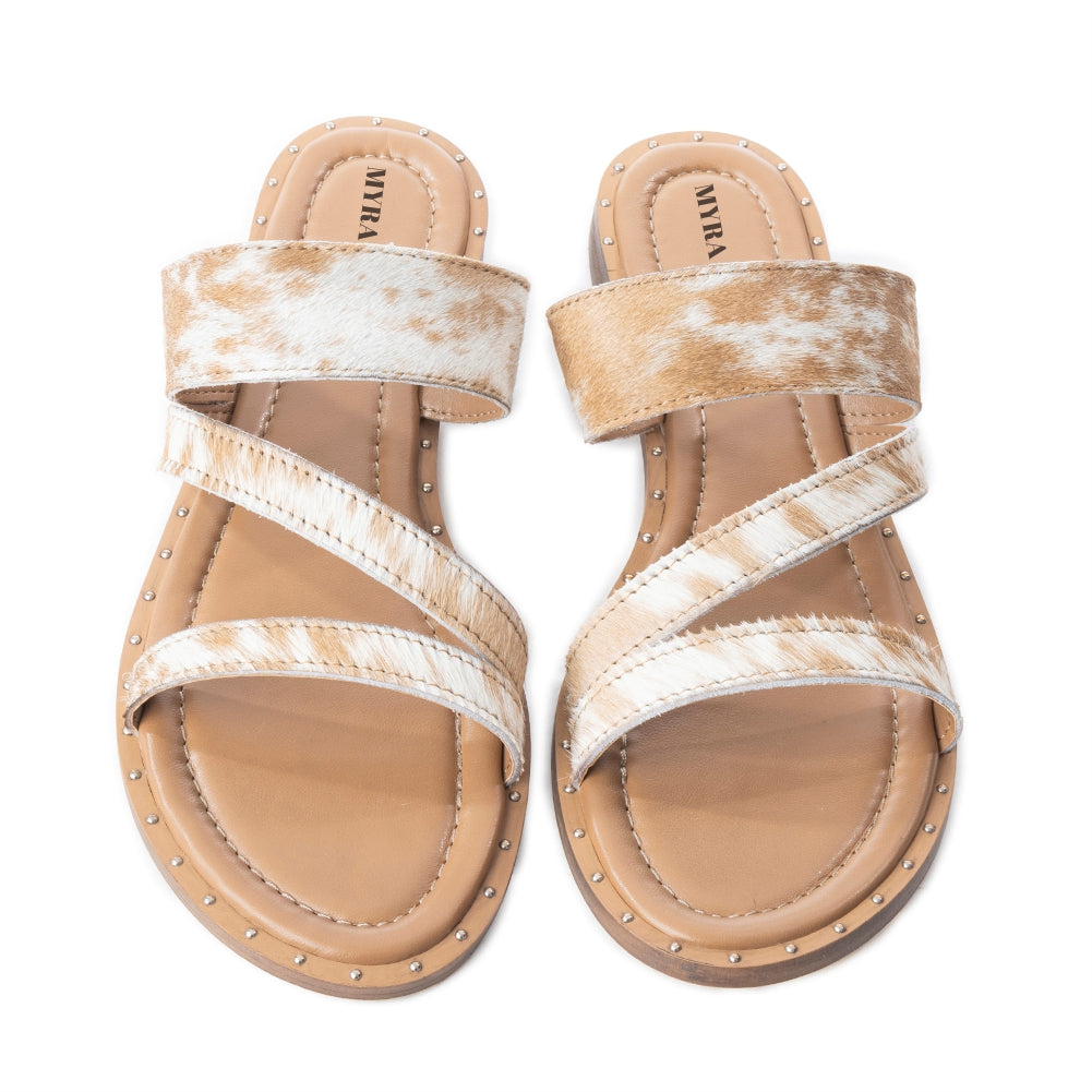 Ranch Ridge Slides In Brown & White - Myra USA