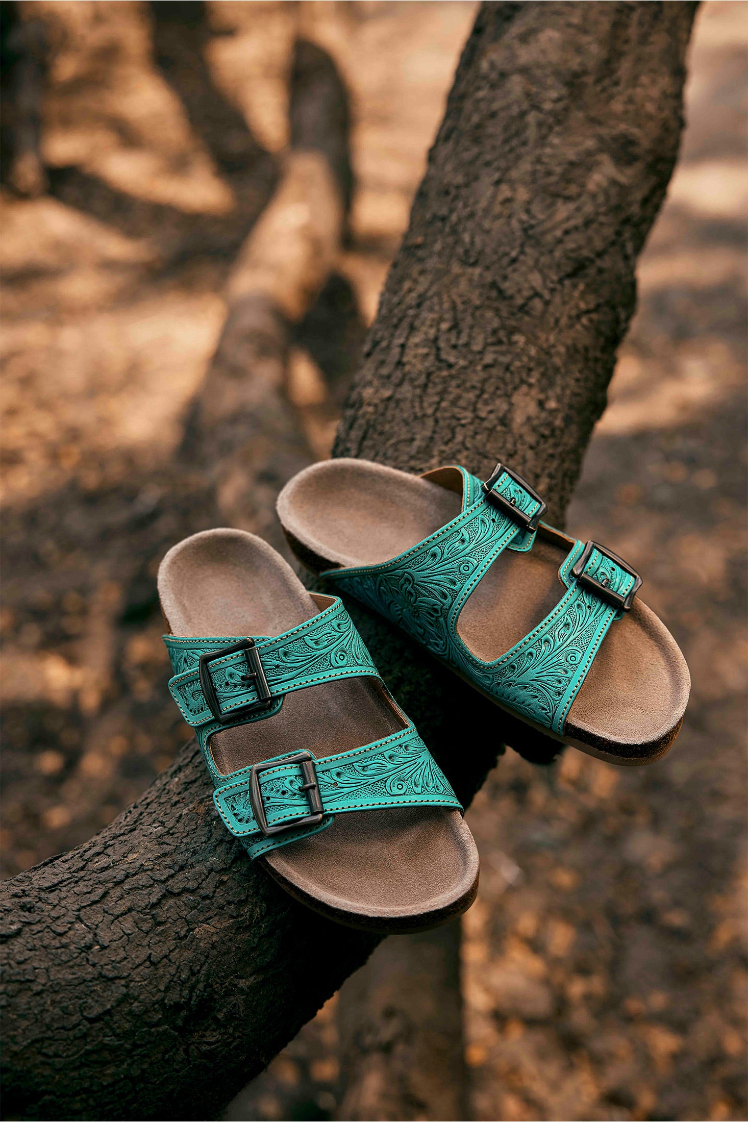 Wildlfower Wanderer Sandals In Turquoise - Myra USA