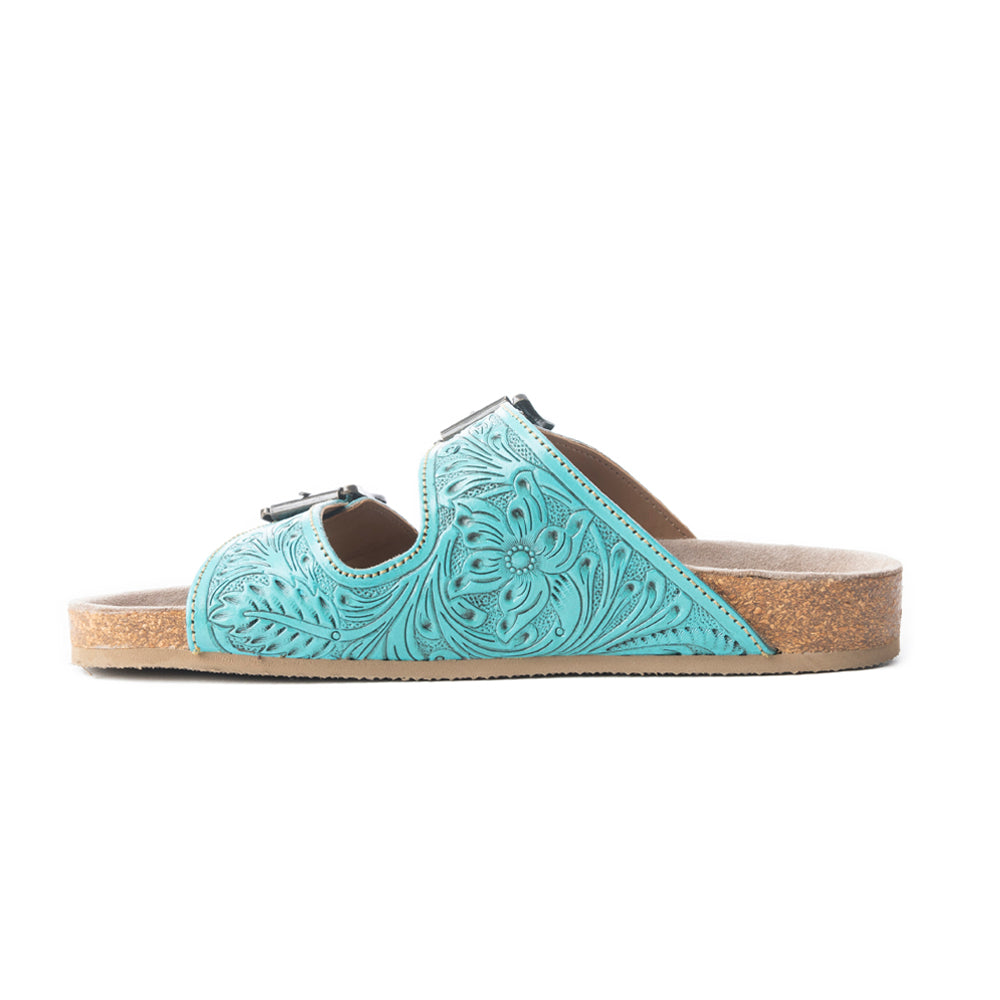 Wildlfower Wanderer Sandals In Turquoise - Myra USA