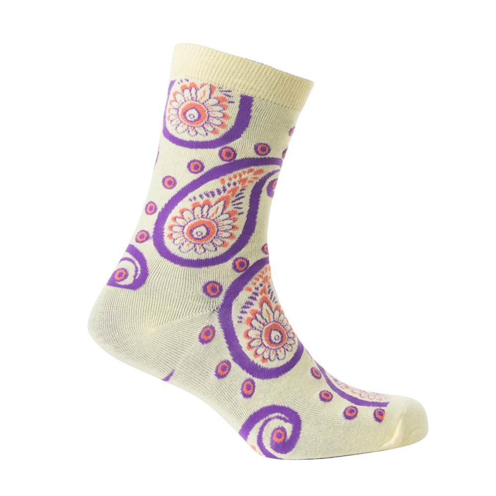 Sunshine Swirl Suzie Socks In Cream - Myra USA