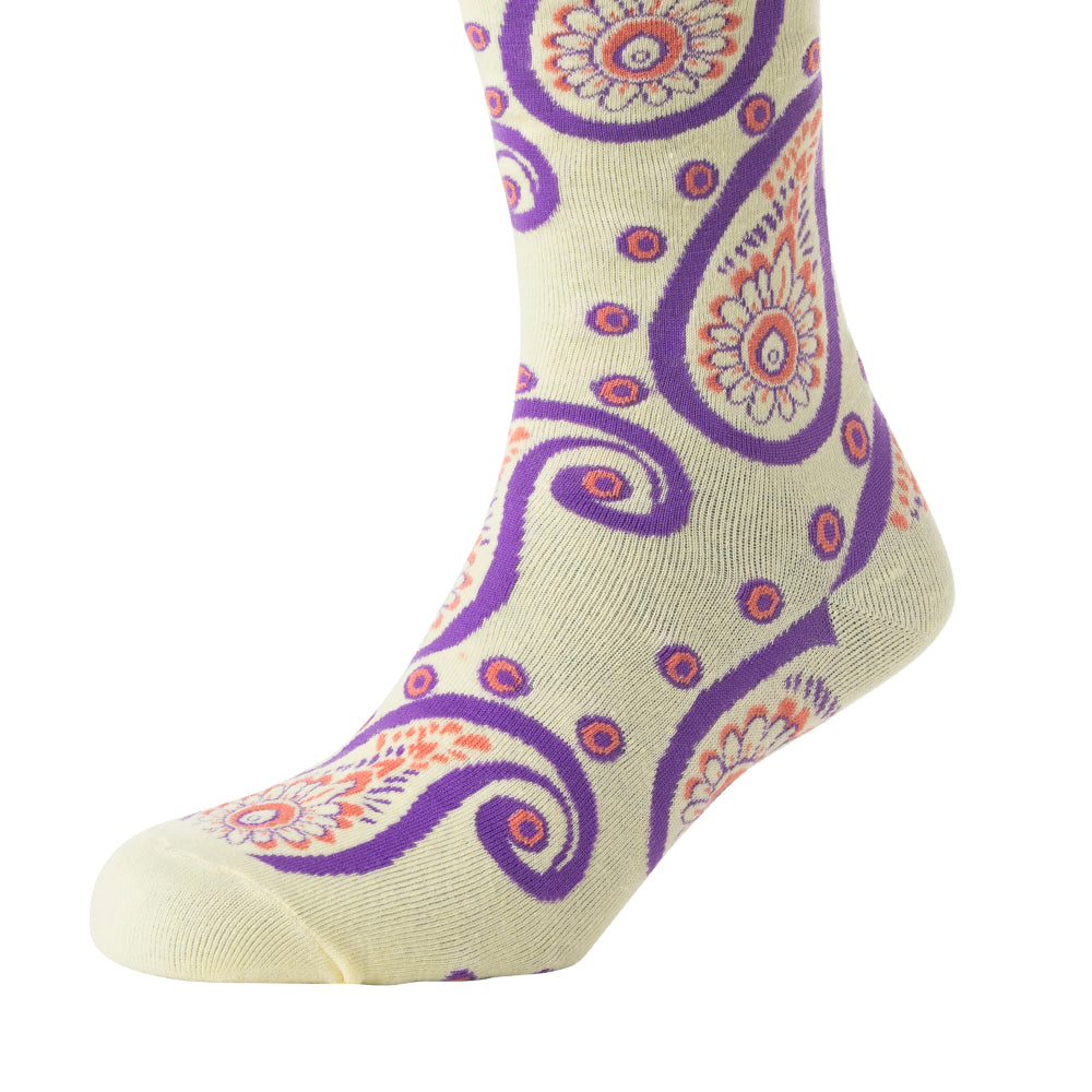 Sunshine Swirl Suzie Socks In Cream - Myra USA