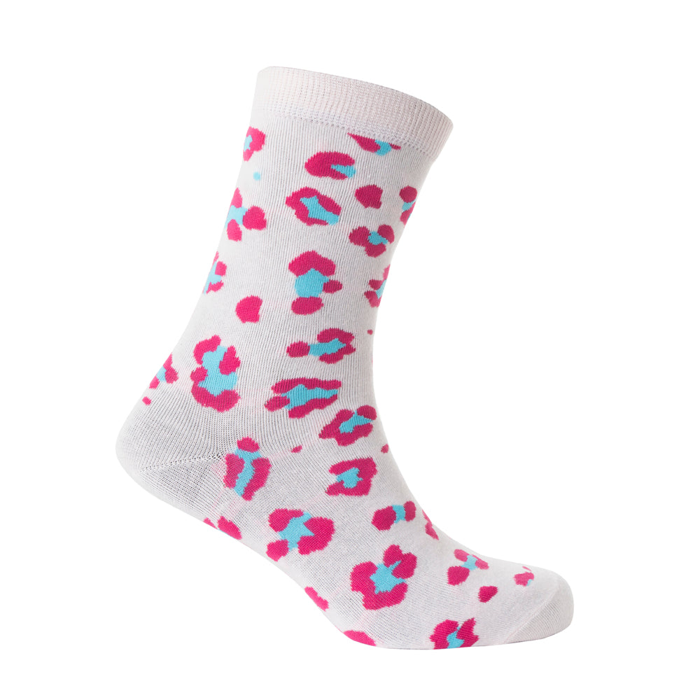 Candy Leopard Lacy Socks In Light Pink - Myra USA