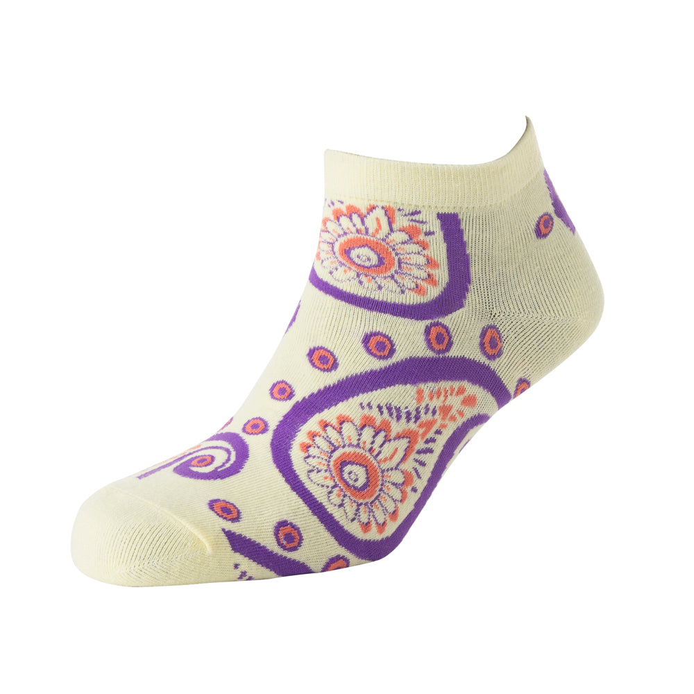 Sunshine Swirl Suzie Ankle Socks In Cream - Myra USA