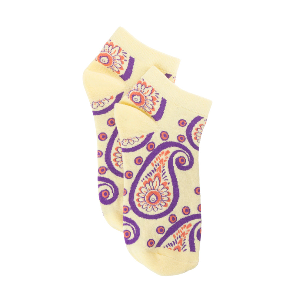 Sunshine Swirl Suzie Ankle Socks In Cream - Myra USA