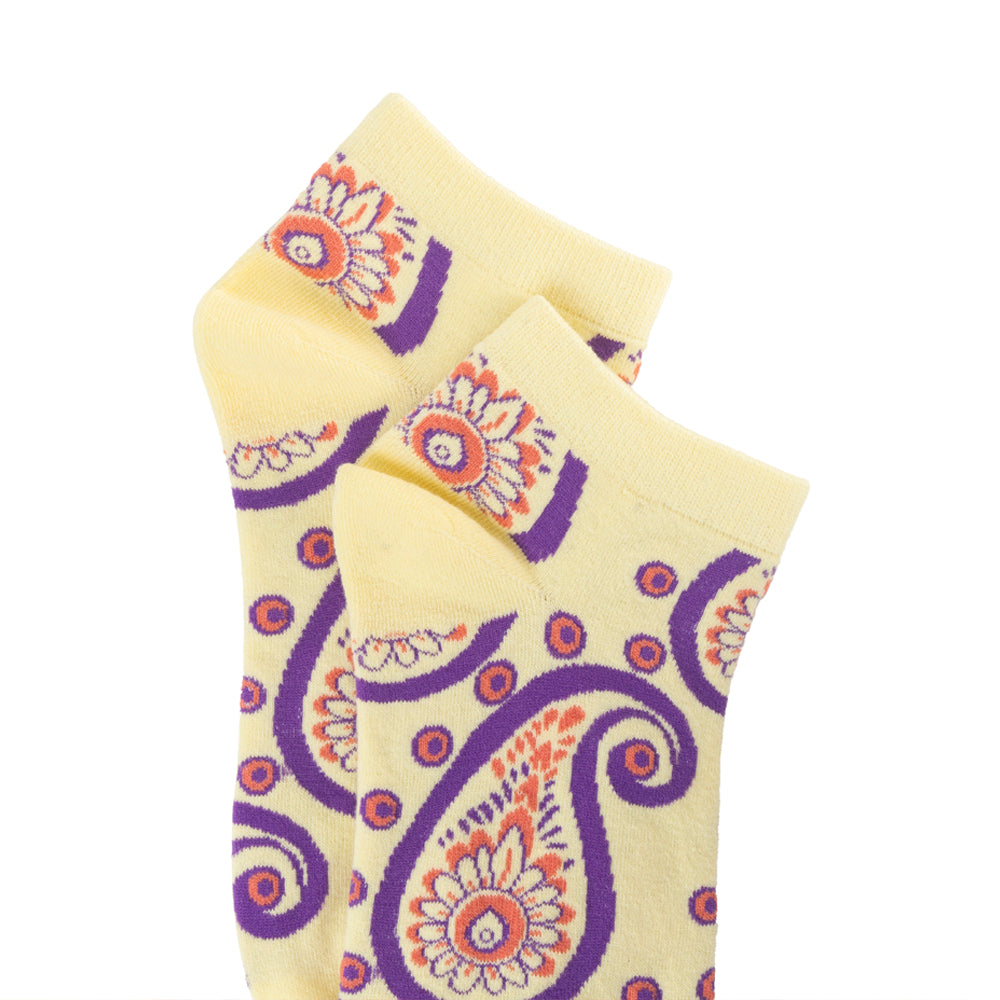Sunshine Swirl Suzie Ankle Socks In Cream - Myra USA