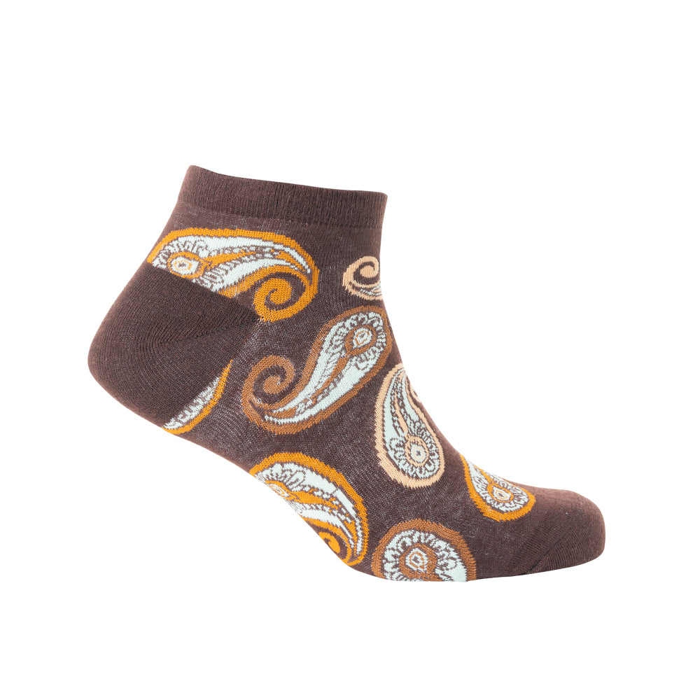Sunshine Swirl Suzie Ankle Socks In Brown - Myra USA