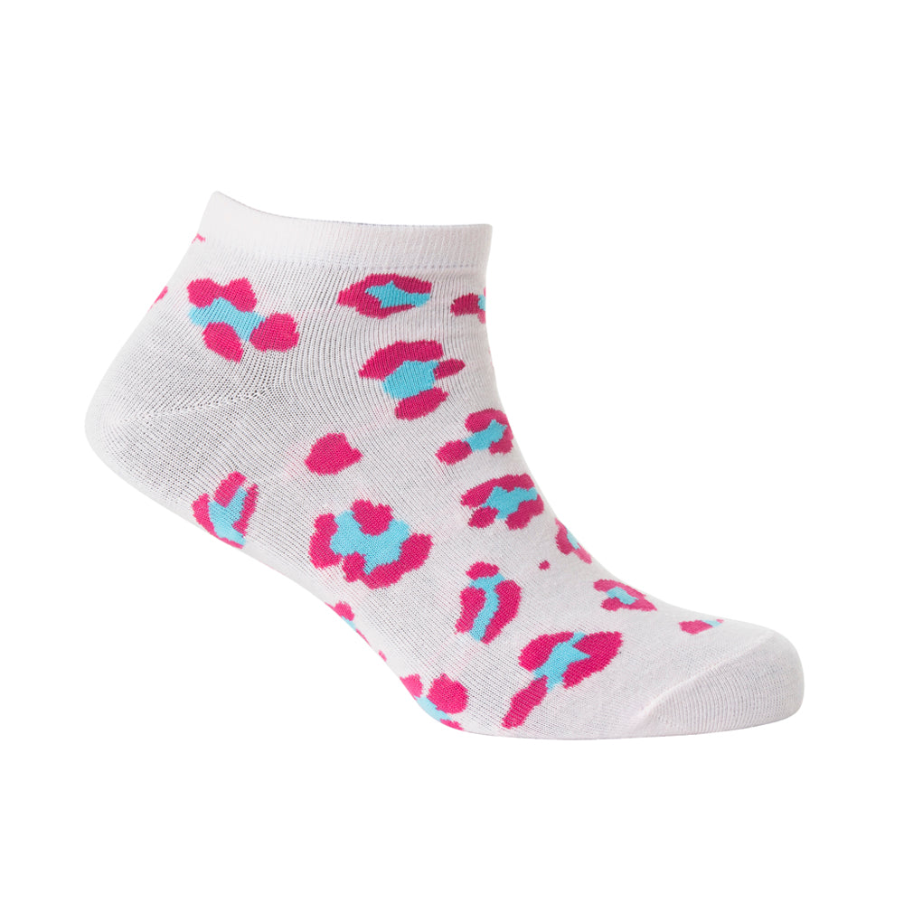 Candy Leopard Lacy Ankle Socks In Light Pink - Myra USA
