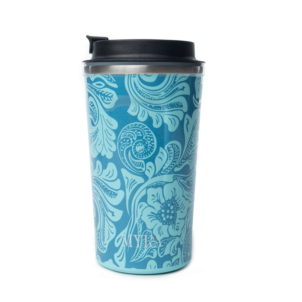 Western Trail Brew Stainless Steel Mug in Turquoise - Myra USA