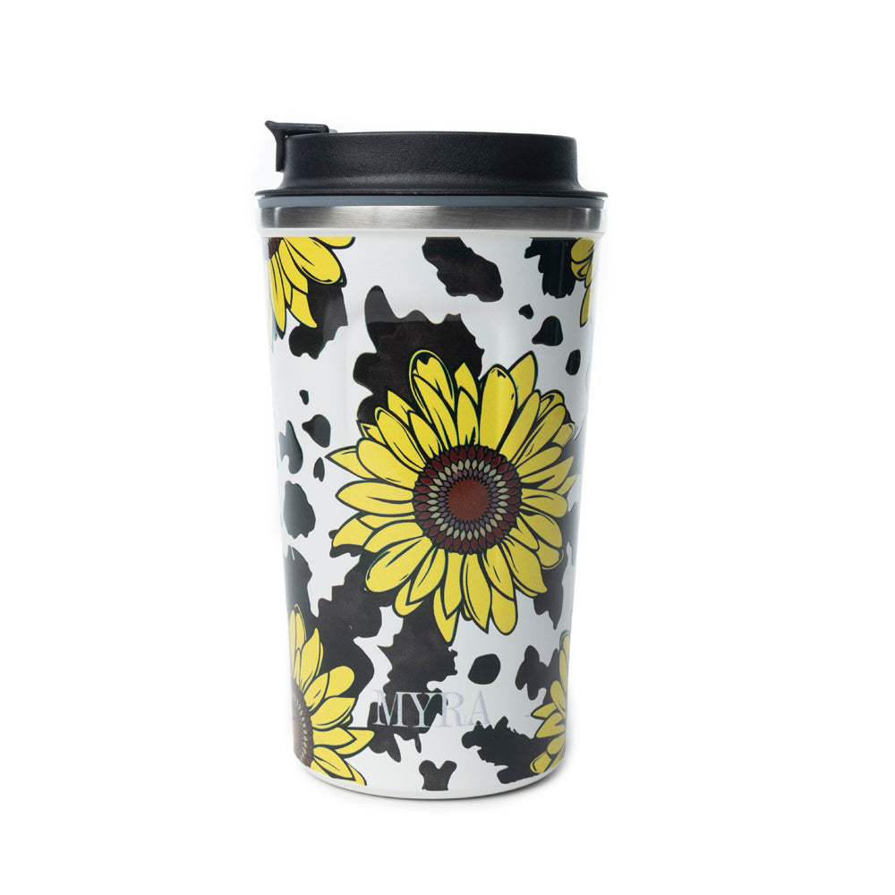 Western Trail Brew Stainless Steel Mug in Sunflower Yellow - Myra USA