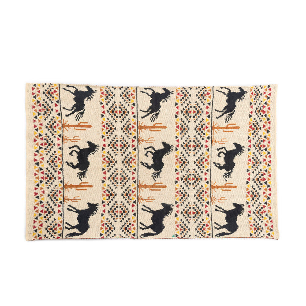 Stallion Spirit Knitted Cotton Kitchen Towel '' SET OF 2 '' in Sunset Gold - Myra USA