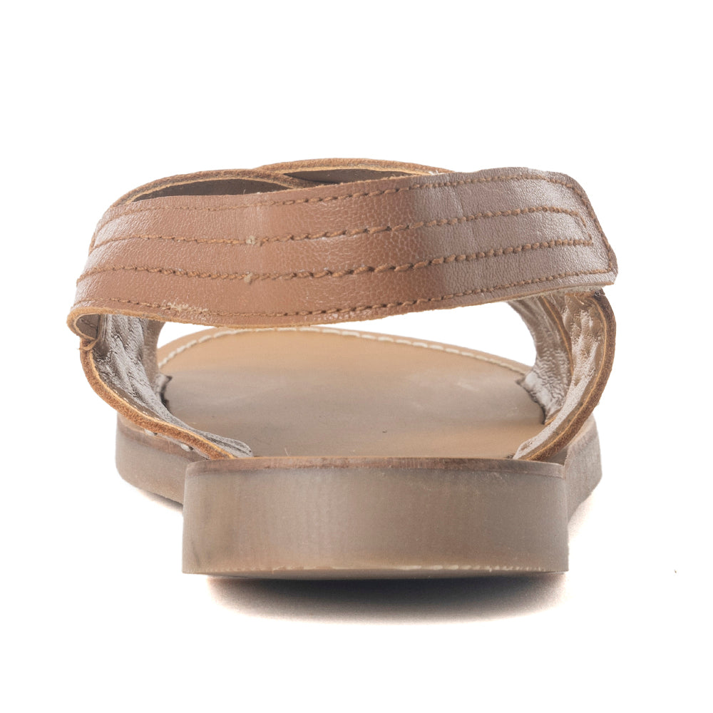 Lilytrail Embroidered Leather Sandals in Tan - Myra USA