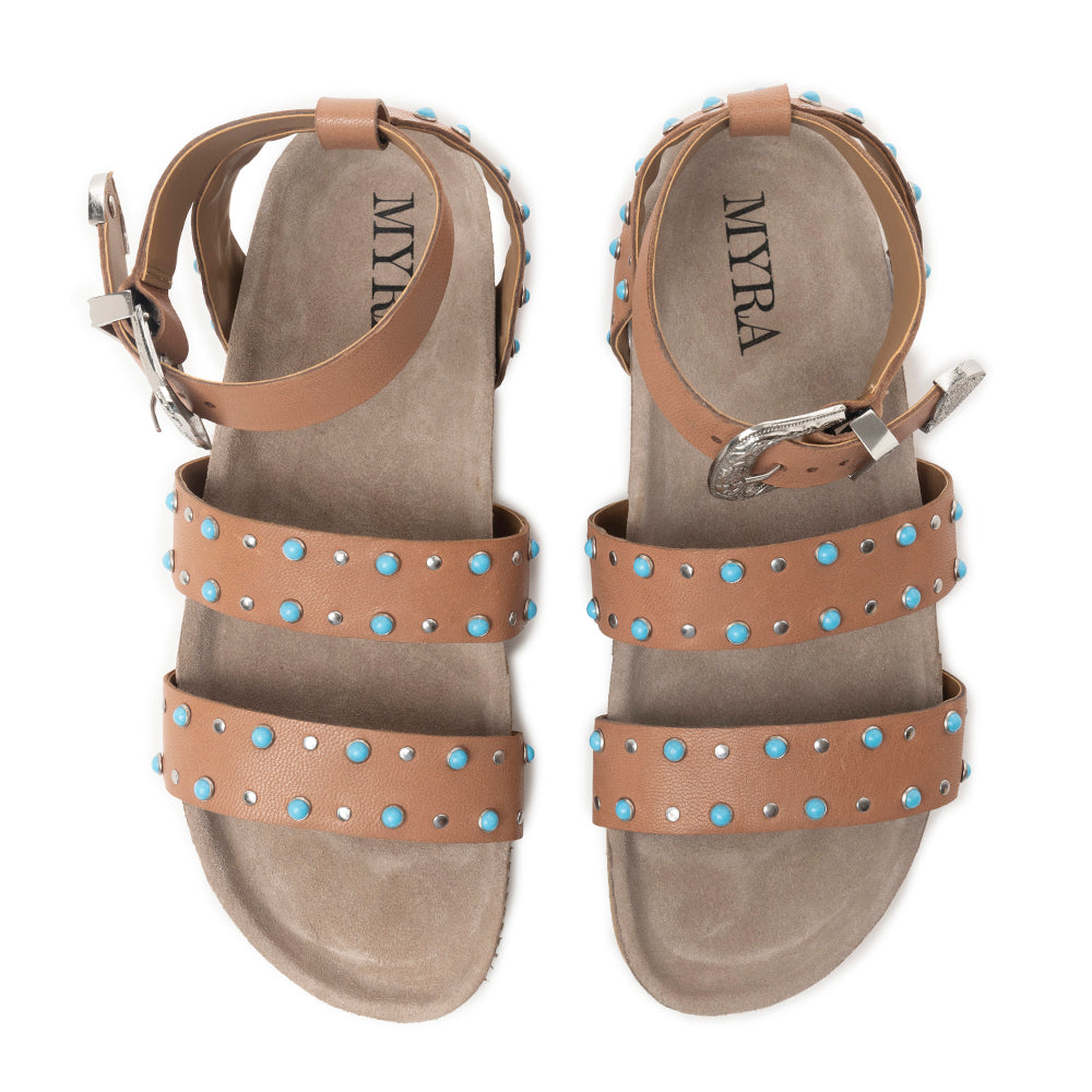 Saddle Ridge Trail Leather Sandals in Light Brown
