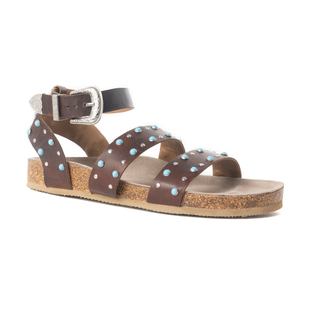 Saddle Ridge Trail Leather Sandals in Dusty Brown - Myra USA