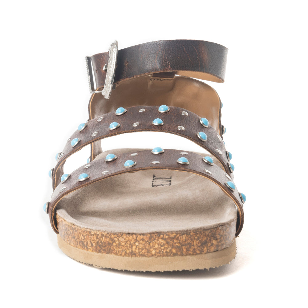 Saddle Ridge Trail Leather Sandals in Dusty Brown - Myra USA