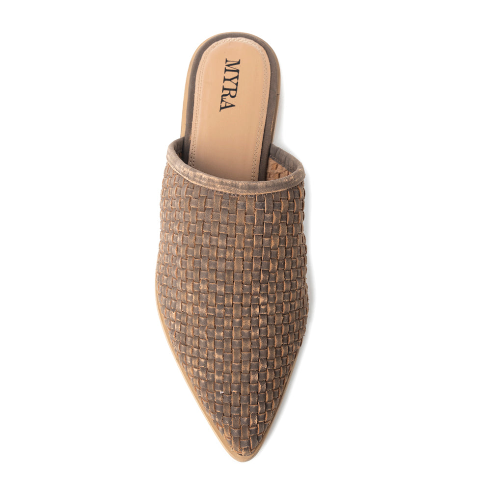Spurloom Braided Sandals in Espresso Brown - Myra USA