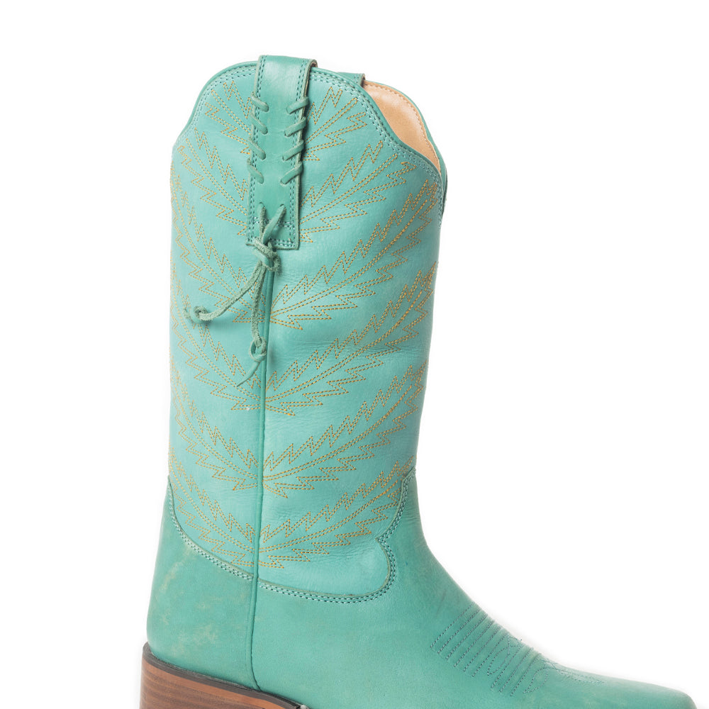 Bluebonnet Embroidered Western Leather Boots in Teal - Myra USA