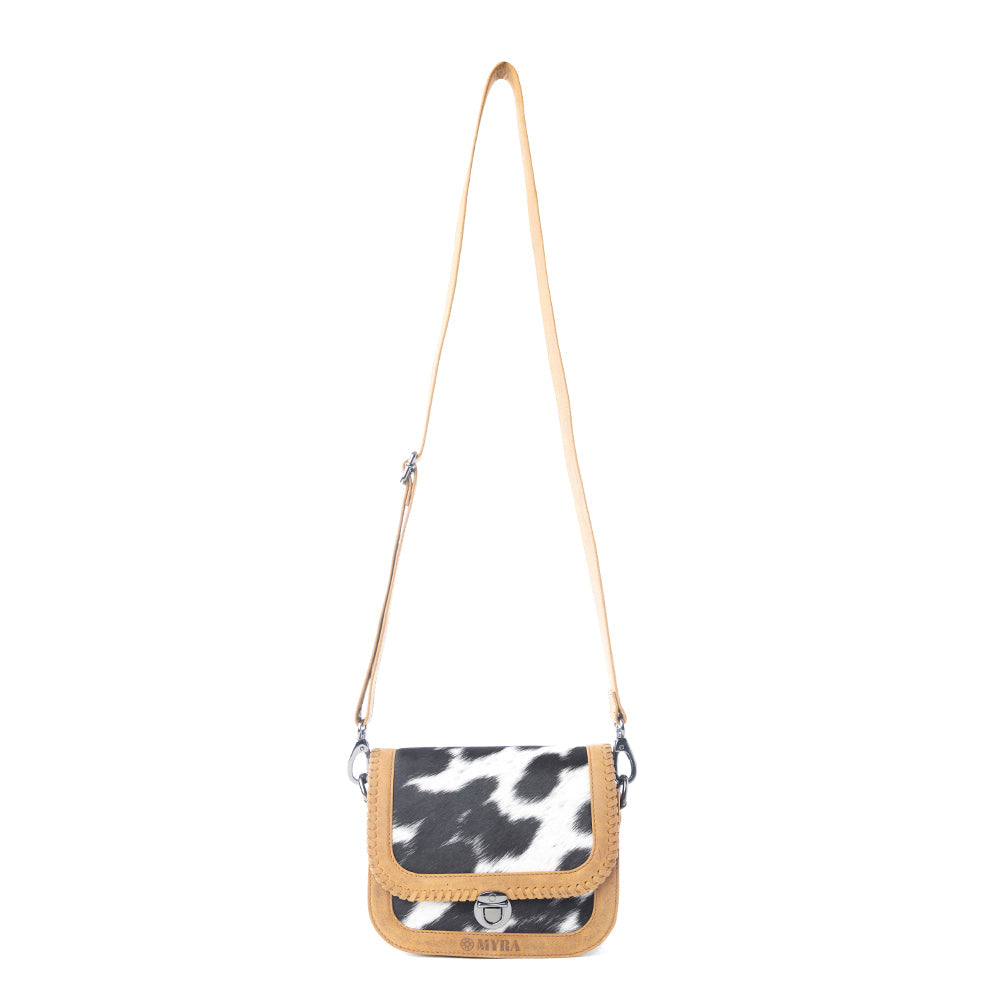 Myra Luna Frost Hairon Leather Bag in Golden Saddle